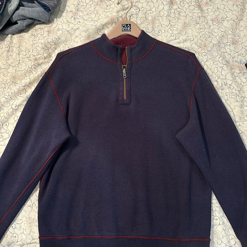 Reversible sweater with 1/4 zip Size L Daniel Cremieux